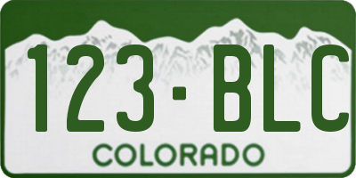 CO license plate 123BLC