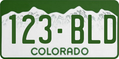 CO license plate 123BLD