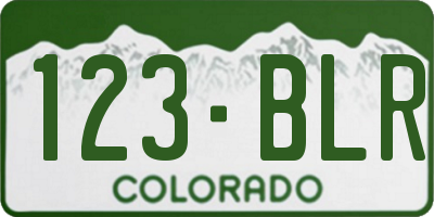 CO license plate 123BLR
