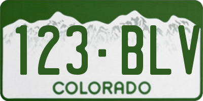 CO license plate 123BLV