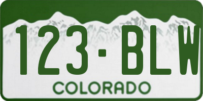 CO license plate 123BLW