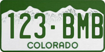 CO license plate 123BMB