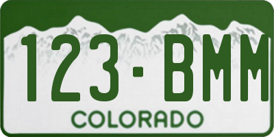 CO license plate 123BMM