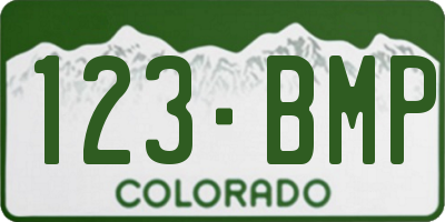 CO license plate 123BMP