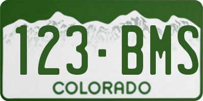 CO license plate 123BMS