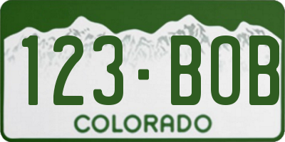CO license plate 123BOB