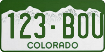 CO license plate 123BOU
