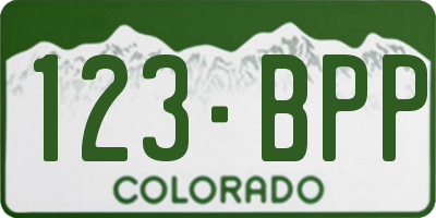 CO license plate 123BPP