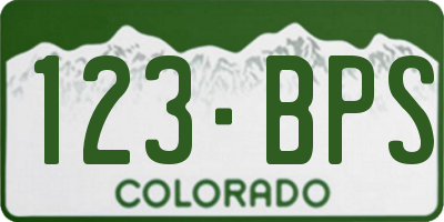 CO license plate 123BPS