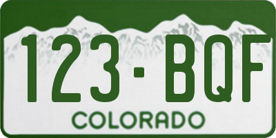 CO license plate 123BQF