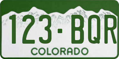 CO license plate 123BQR