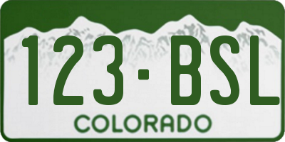 CO license plate 123BSL