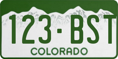 CO license plate 123BST
