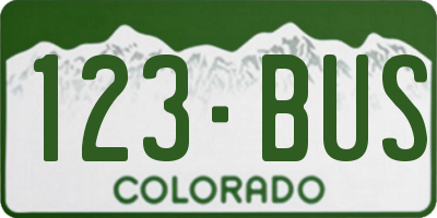 CO license plate 123BUS
