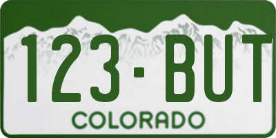 CO license plate 123BUT