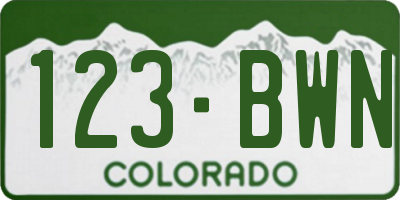 CO license plate 123BWN
