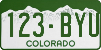 CO license plate 123BYU