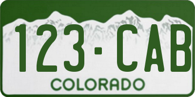 CO license plate 123CAB