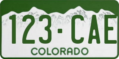 CO license plate 123CAE