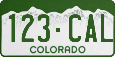 CO license plate 123CAL