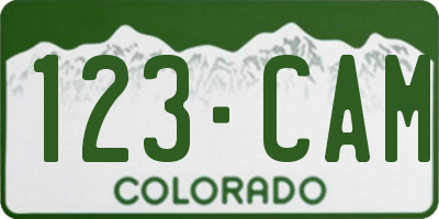 CO license plate 123CAM