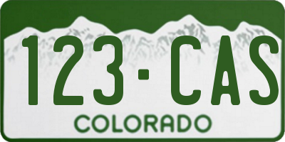 CO license plate 123CAS
