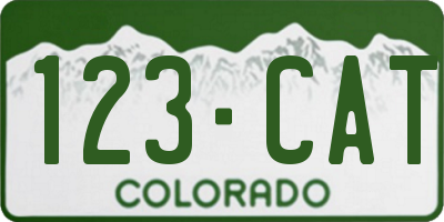 CO license plate 123CAT