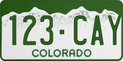 CO license plate 123CAY