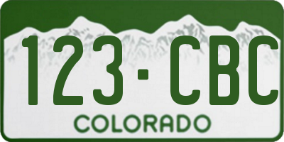 CO license plate 123CBC