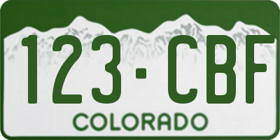 CO license plate 123CBF