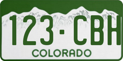 CO license plate 123CBH