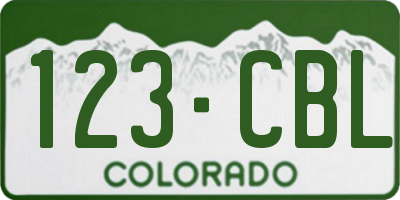 CO license plate 123CBL