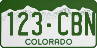 CO license plate 123CBN
