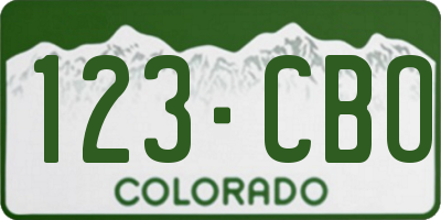 CO license plate 123CBO