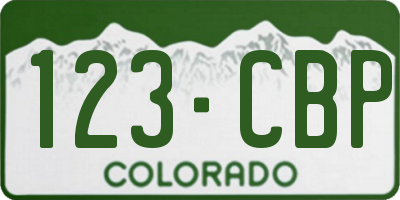 CO license plate 123CBP