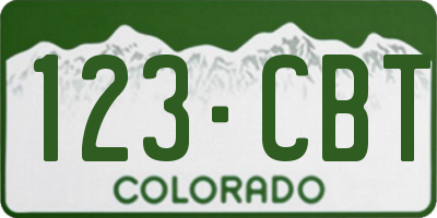 CO license plate 123CBT