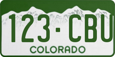 CO license plate 123CBU