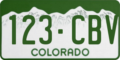 CO license plate 123CBV