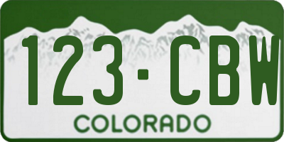 CO license plate 123CBW