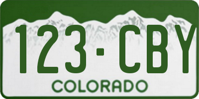 CO license plate 123CBY