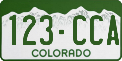 CO license plate 123CCA