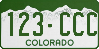 CO license plate 123CCC