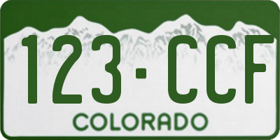 CO license plate 123CCF