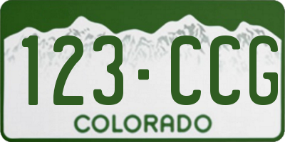 CO license plate 123CCG
