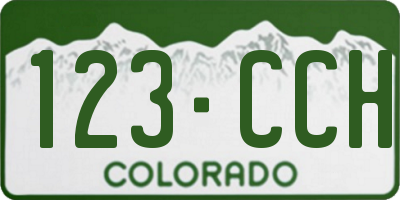 CO license plate 123CCH