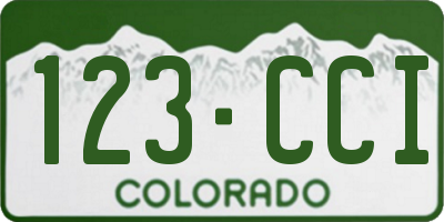 CO license plate 123CCI