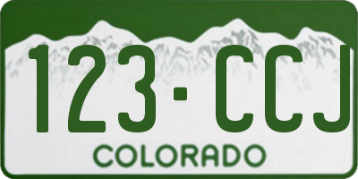 CO license plate 123CCJ