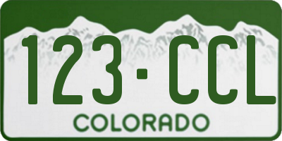 CO license plate 123CCL