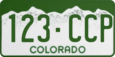 CO license plate 123CCP