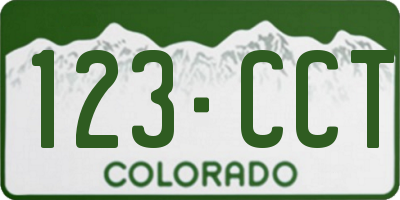 CO license plate 123CCT